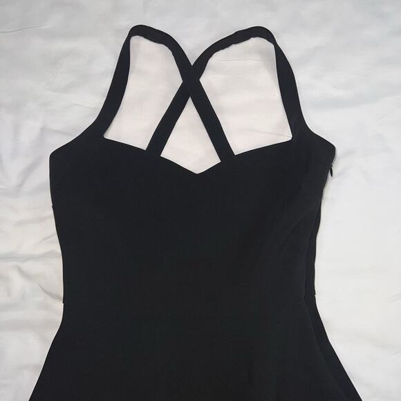Likely Remington Dress Size 0 Black Fit & Flare Mini Cross Back Party Cocktail - Picture 3 of 16